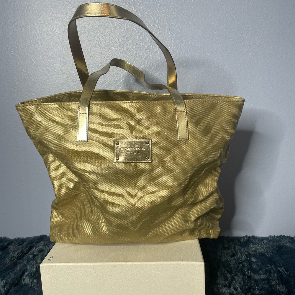 Michael Kors Signature Gold Tote Bag